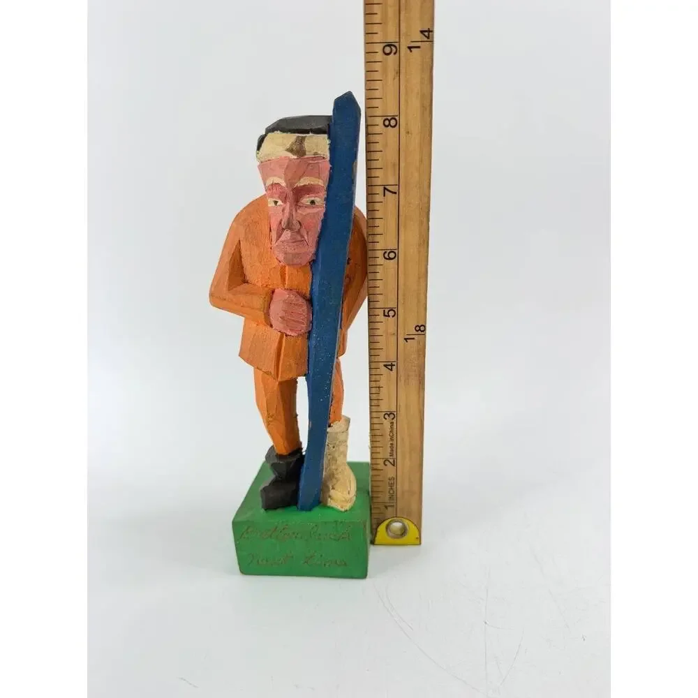 Hand Carved Wooden Folk Art Figure 